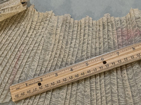 Antique/Vintage Victorian Accordion Pleated Beige Alencon Lace 7"W x 76"