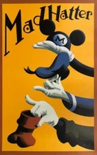 Mad Hatter Souvenir Shop Disneyland Giclee on Canvas 25.25 X 37.25 Framed 