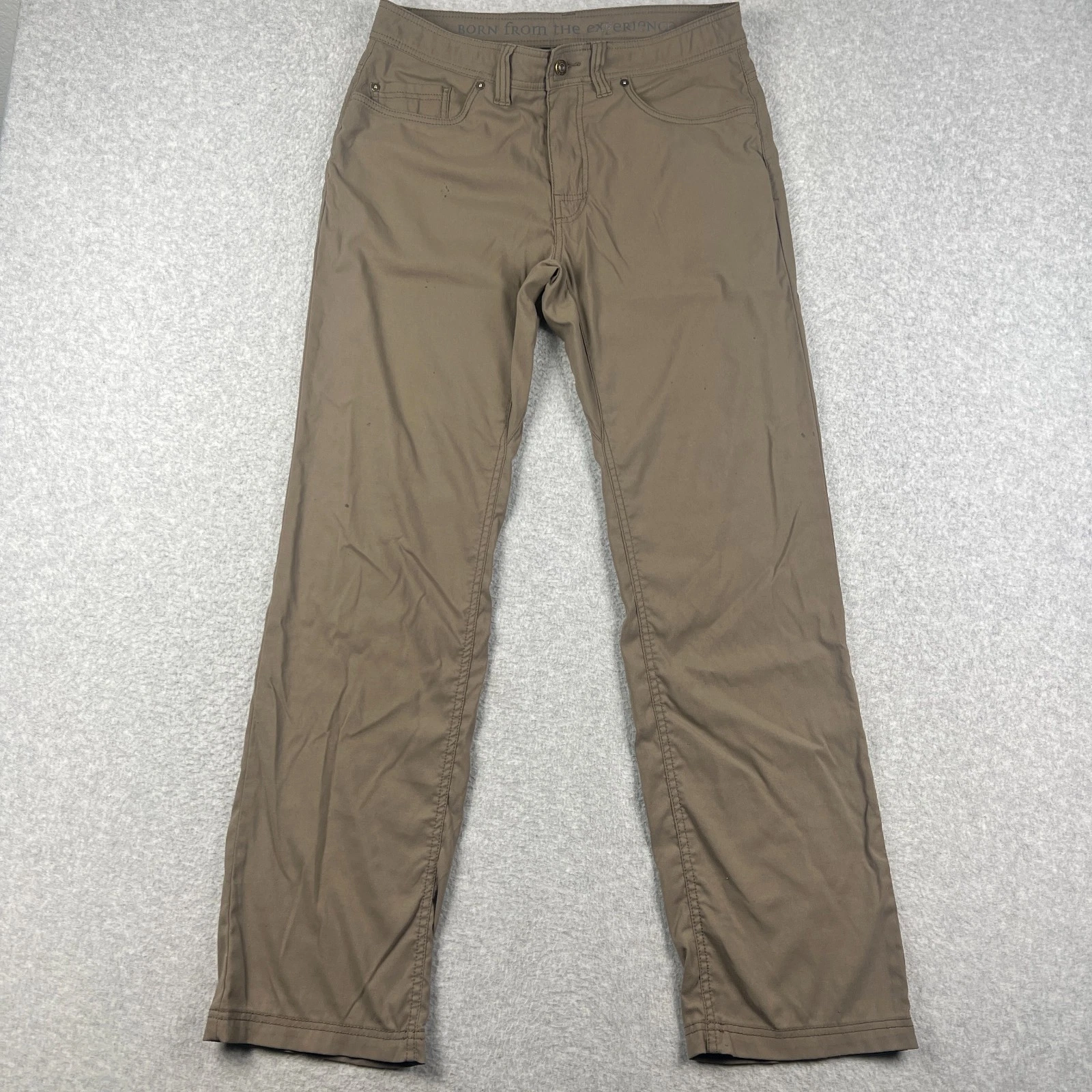 Prana Brion II Slim Hiking Pants Stretch 32x32 Mens Beige Outdoors Fishing READ