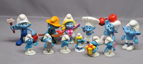 Smurfs Figures Lot of 12 Toys, 2011-2013 Mcdonalds Peyo Smurfette Hefty Smooth + - 第 1/8 張圖片