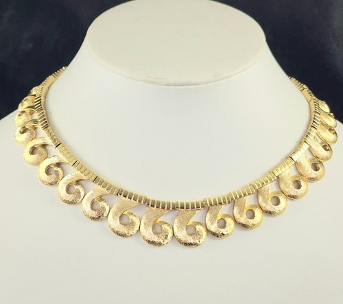 Vintage Signed VENDOME Gold Tone 6's Collar Choker Necklace