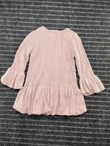 Genuine Kids from OshKosh Pink Peplum Sweater Bell Sleeves Soft Dress Size 3T - Picture 2 of 4