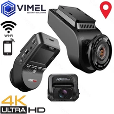 Vimel Dual Dash Camera 4K GPS WIFI Wireless Car Parking Camera Super Capacitor