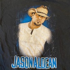 Jason Aldean Shirt Womens M Black BURN IT DOWN 2015 Tour Concert Short Slv Crew
