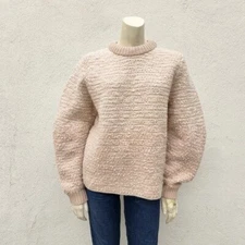 See by Chloe Women Chunky Light Pullover Knitted Sweater Light Beige Cream M