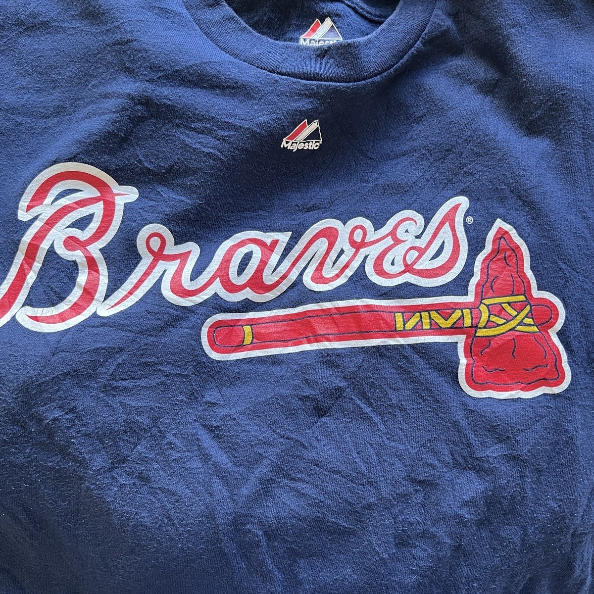 アトランタ•ブレーブス ベースボールシャツ\"majestic\"(XL) AUTHENTIC MAJESTIC HANK AARON 44 LARGE ATLANTA BRAVES FLEX