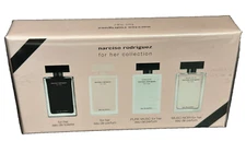 Narciso Rodriguez For HER PURE MUSC NOIR mini perfume set 4x 7.5ml/0.25 Edp Edt