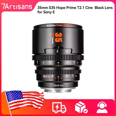 7artisans 35mm S35 Hope Prime T2.1 Cine Black Lens for Sony E mount VG20 Camera
