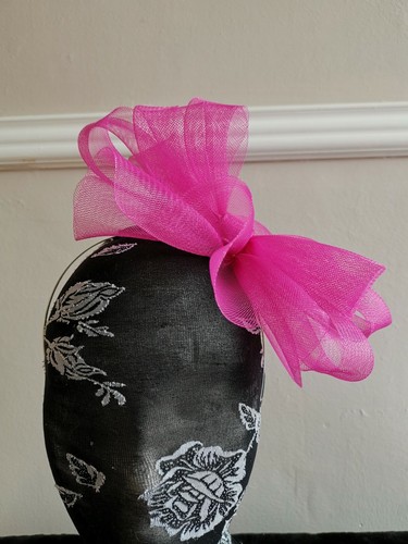 cerise hot pink fascinator millinery 