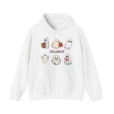 Cute Halloween Ghost Hoodie Spooky Season Ghost Book Club Pumpkin Sweatshirt
