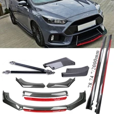 For Ford Focus RS ST Fiber Front Lip Chin Bumper Body Kit Side+Skirt Rear