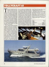 1984 CARTA PUBBLICITARIA BARCA COLORE ARTICOLO Tollycraft 61 Yacht Grande Pilothouse 