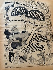 April Showers, Ann Sothern, Jack Carson, Full Page Vintage Promotional Ad