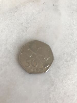 50p Münze Roger Bannister 2004 Laufbeine und Stoppuhr Selten Olympia