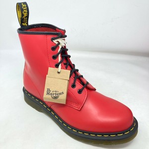 Dr Martens 1460 Stivaletti Rossi Lisci 8 occhi fori doc airwair Uk 8 EU 42  | eBay