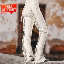 Exclusive Western Riding Fringe Handmade Leather Chaps Women's Horse-Riding Chap