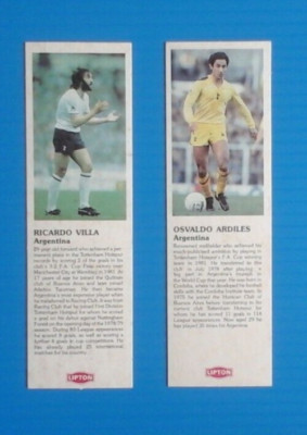 LIPTONS TEA 1982 WORLD CUP FOOTBALLERS ENGLISH SCRIPT (2 ARGENTINA CARDS)
