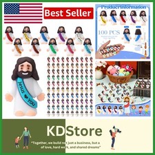 100 Pcs Vibrant Jesus Figurines - Perfect for Easter Egg Stuffers  Parties