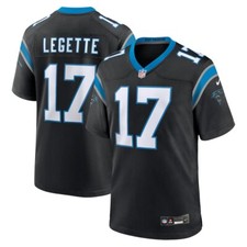 Carolina Panthers Xavier Legette #17 Nike Black Official NFL Game Jersey