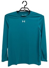 Under Armour Men's Long Sleeve Locker Tee 2.0 Teal Green Crew Neck Tee Size SM