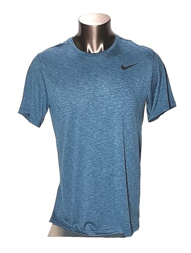 Nike Running Shirt SZ L Men's Dri-Fit Breathe Hyper Dry Training Navy AT3737-407