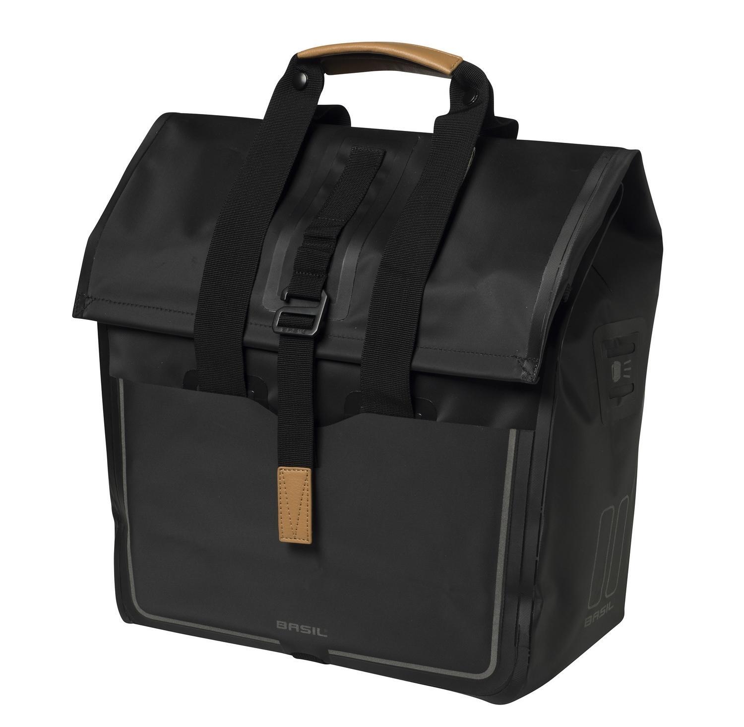 Sacoche ar vélo latérale Basil Urban Dry 20l idéale pour le vélotaf sous la pluie