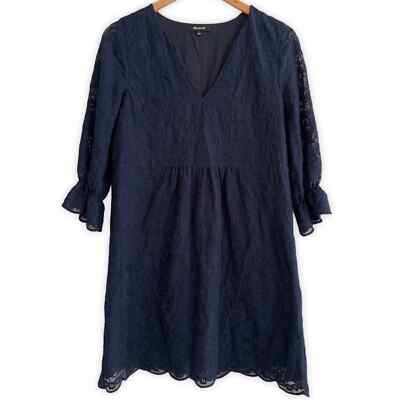 chinese dress ladies Zapaka Women Navy Lace A-Line Long Mother of The Bride Dress High Neck Long Sleeves Wedding Guest Dress, Navy / US22W