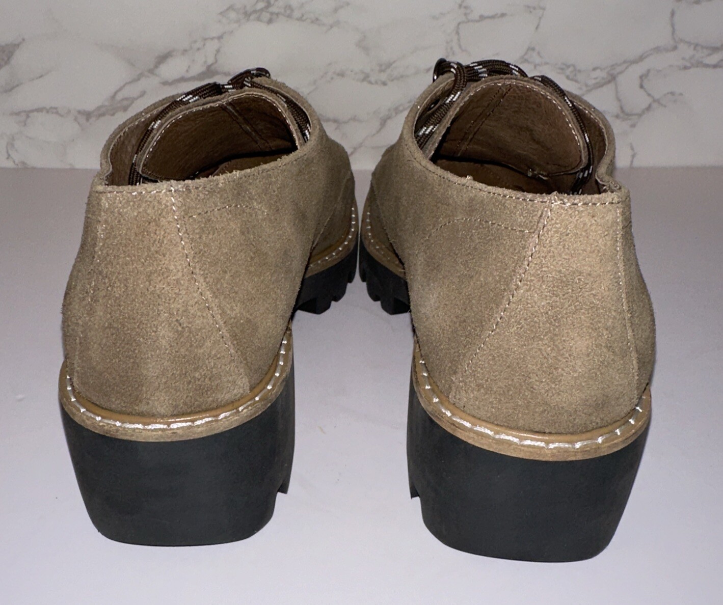 SAOLA Scarpe Donald Pliner donna 6 5 M Evans scamosciate plateau suola a strappo stringate Oxford