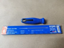 6 PFERD Chainsaw Chain Round Files with Handle 8" X 7/32"  for 3/8" Chain 17039