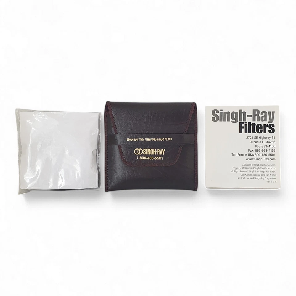 Singh-Ray Thin 77mm Vari-N-Duo Thin Ring Filter Padded Case & Pamphlet - Image 2 of 4