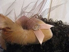 Lady’s Fascinator Hat With 925 Silver & Real Gemstone By W C Hyde Hand Made #58