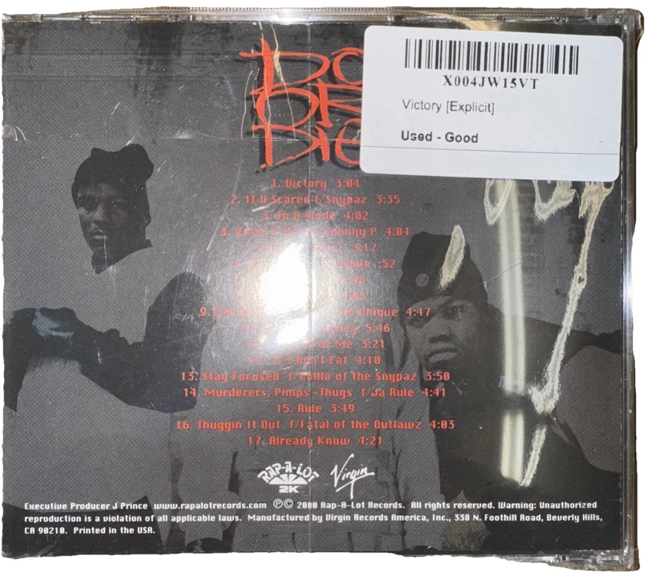 DO OR DIE/VICTORY GANGSTA RAP G-RAP A LOT RAP ALLOT CHICAGO 23-10 | CD Foto 2 de 3