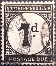 Frais de port dus en Rhodésie du Nord - 1929 - Sc J1 - 1p noir uSED