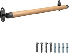 Modern 36'' Wooden Stair Handrail Kit with Metal Brackets for Stability