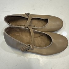Bloch Girls Tap Shoes size 12.5 Brown Tan Leather Dance 1" Heel