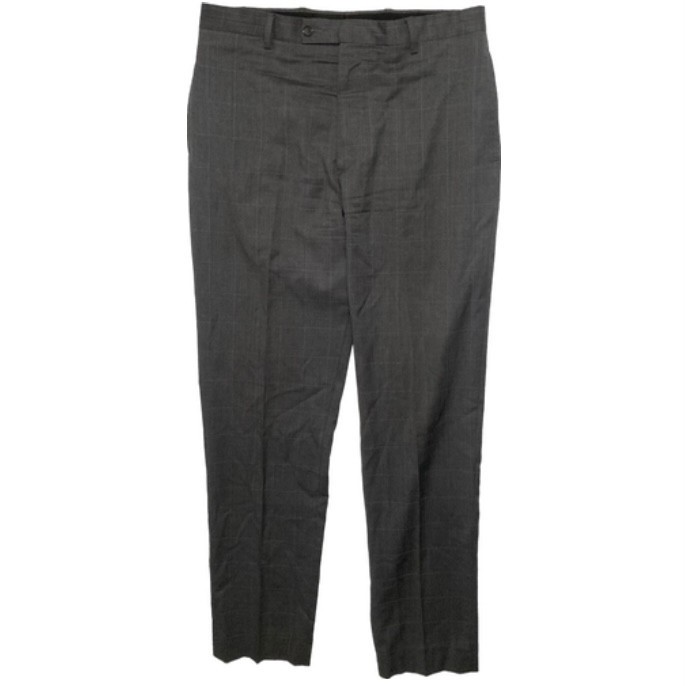 Yves Saint Laurent Pantalone Abito Uomo Medio 34x33 50L Grigio Lana Designer Italiano