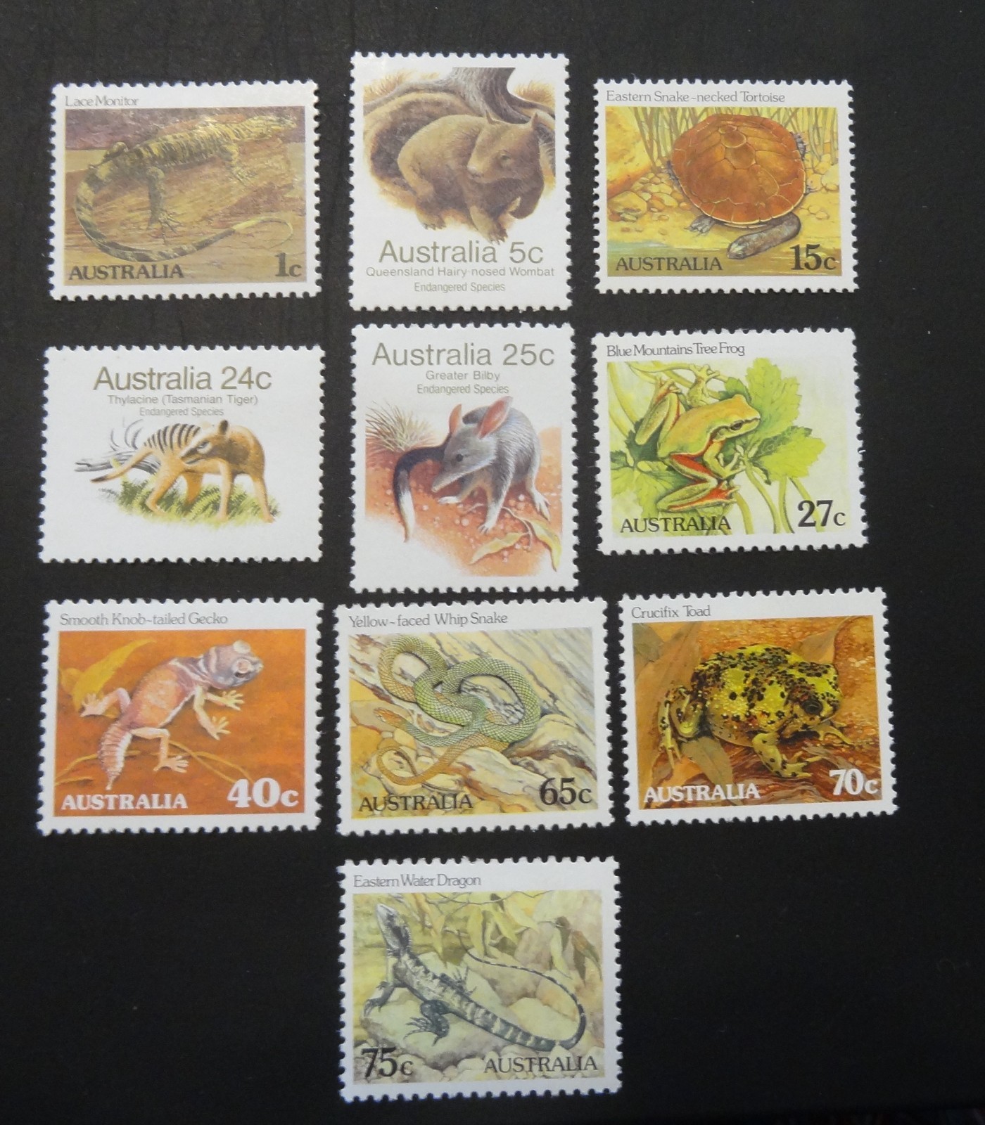 Australia #784, 786-90, 792, 795-97, MHM/OG - 1981-83 (1595)
