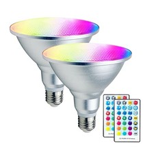 2 Pack,PAR38 RGBW LED Bulbs,30WRGB+Warm+Cool White(2700K-6500K), LED Flood