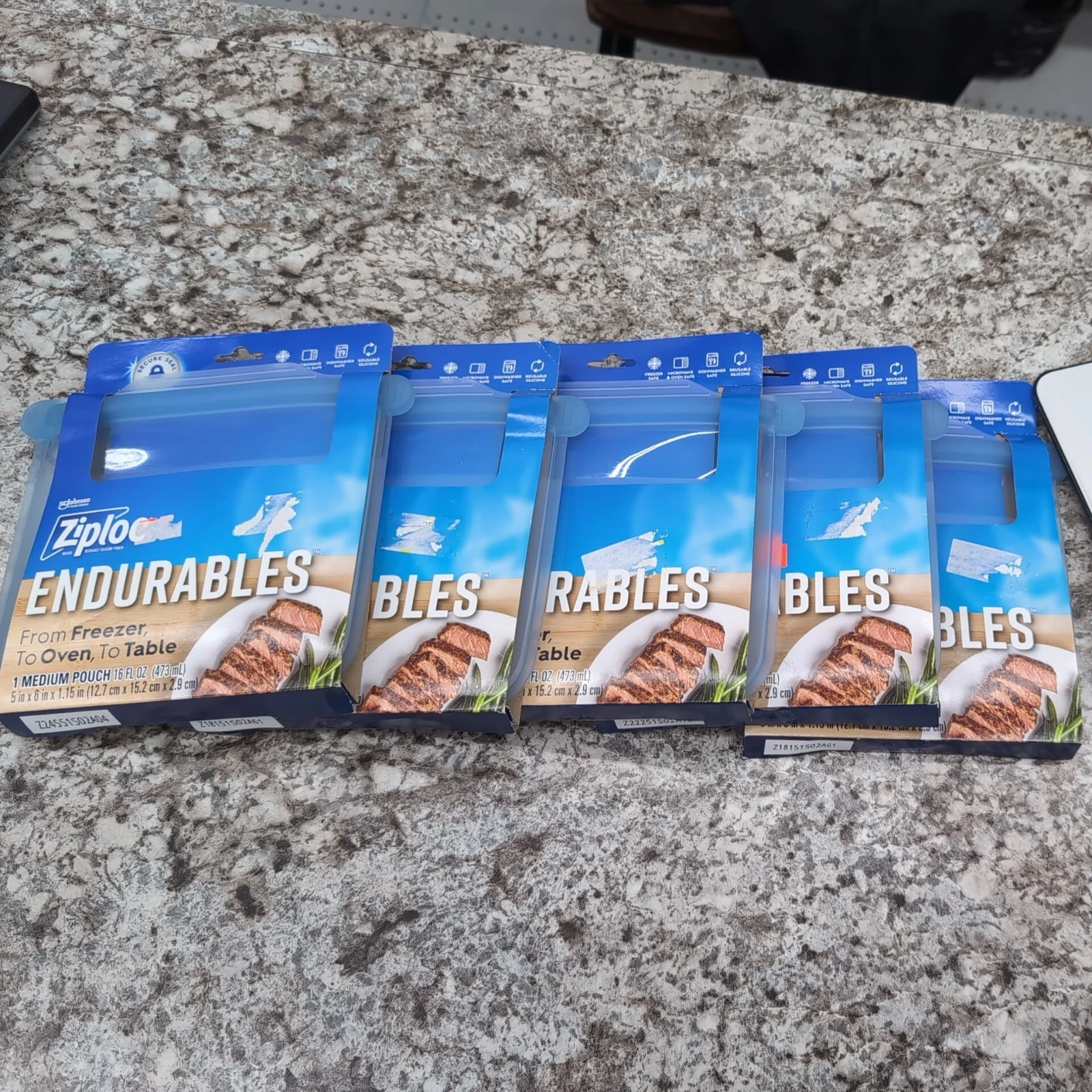 Lot of 5 Ziploc Endurables 16oz Medium Pouch Reusable Silicone Food Storage Bags
Opens in a new wind