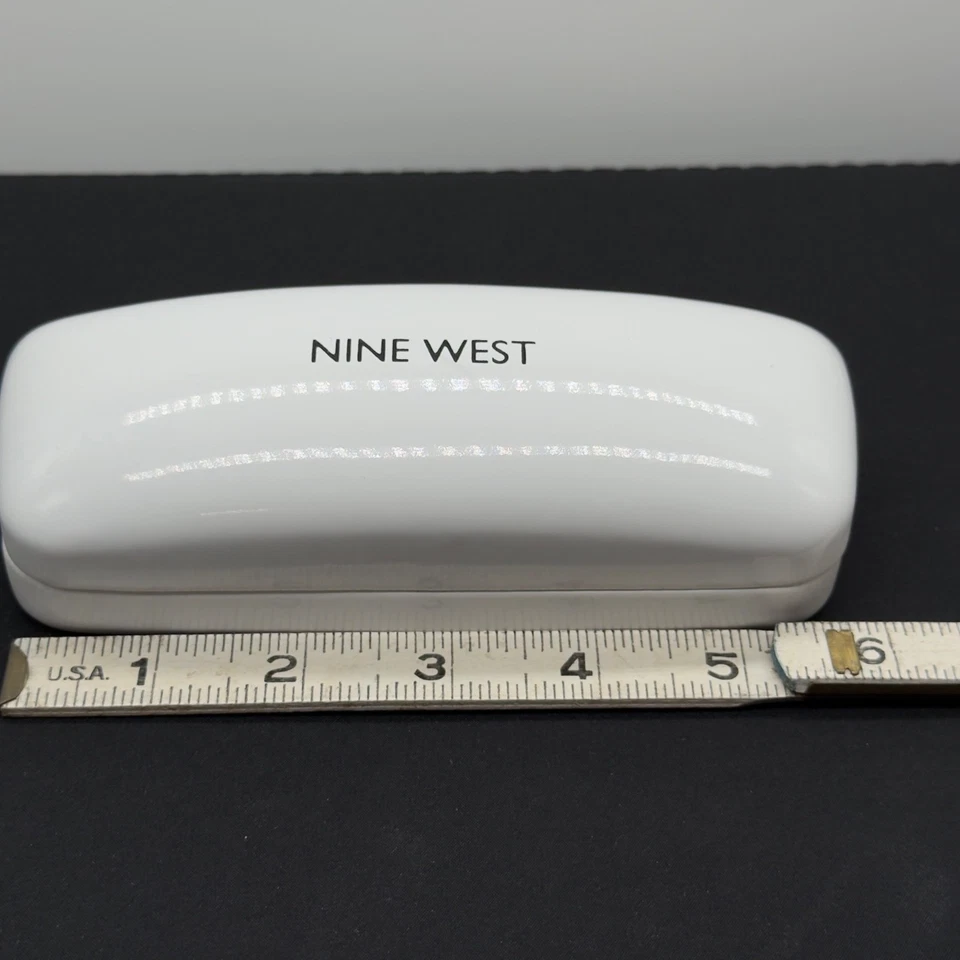 Nine West White Eyeglasses Sunglasses Clamshell Hinged Hard Case - Image 4 of 4
