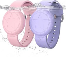 Waterproof AirTag Bracelet for Kids 2 Pack , Soft Silicone Air Tag