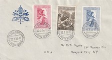 VATICAN LOT 2 FDC POSTE AERIENNE 22.2.1956 BON ETAT