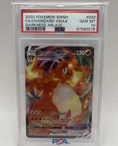 2020 POKEMON SWORD & SHIELD DARKNESS ABLAZE #020 FULL ART/CHARIZARD VMAX PSA 10