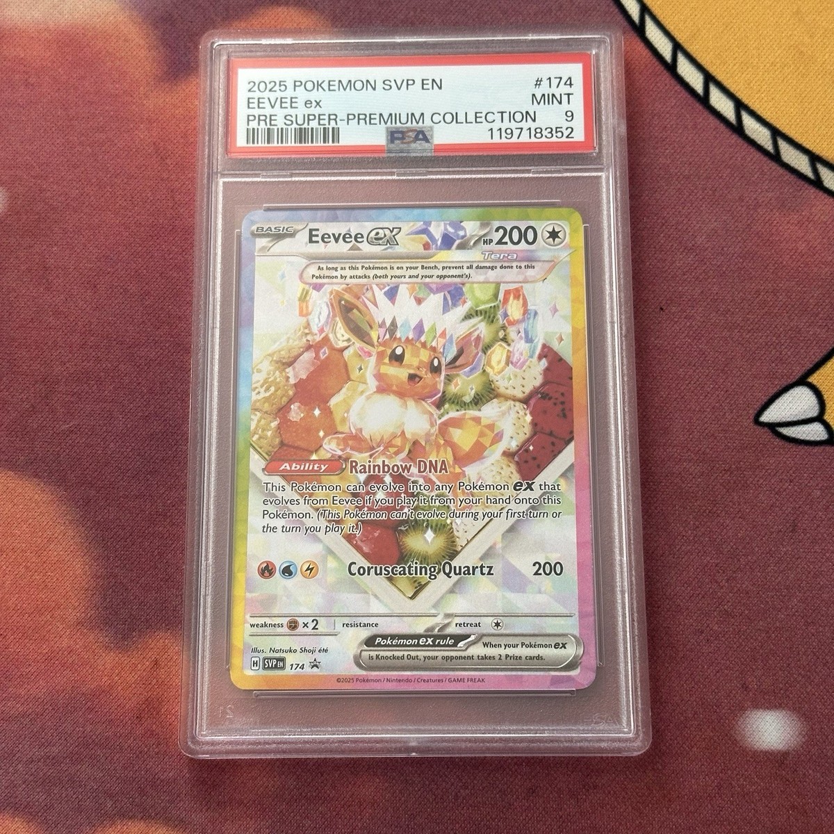 PSA 9 Eevee Ex 174 Pokémon Single, Prismatic Evolutions Premium