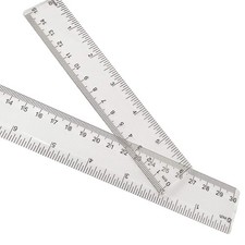 2Pcs Clear Ruler Plastic Rulers Straight Ruler for School 6 Inch 12 Inch
