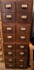 Beautiful  Vintage 4 Drawer Library Index Card Cabinet Good Condition