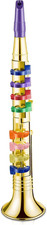 Gold Clarinet Musical Instruments Toy for Kid Toddler Fake Plastic Preschool Mus