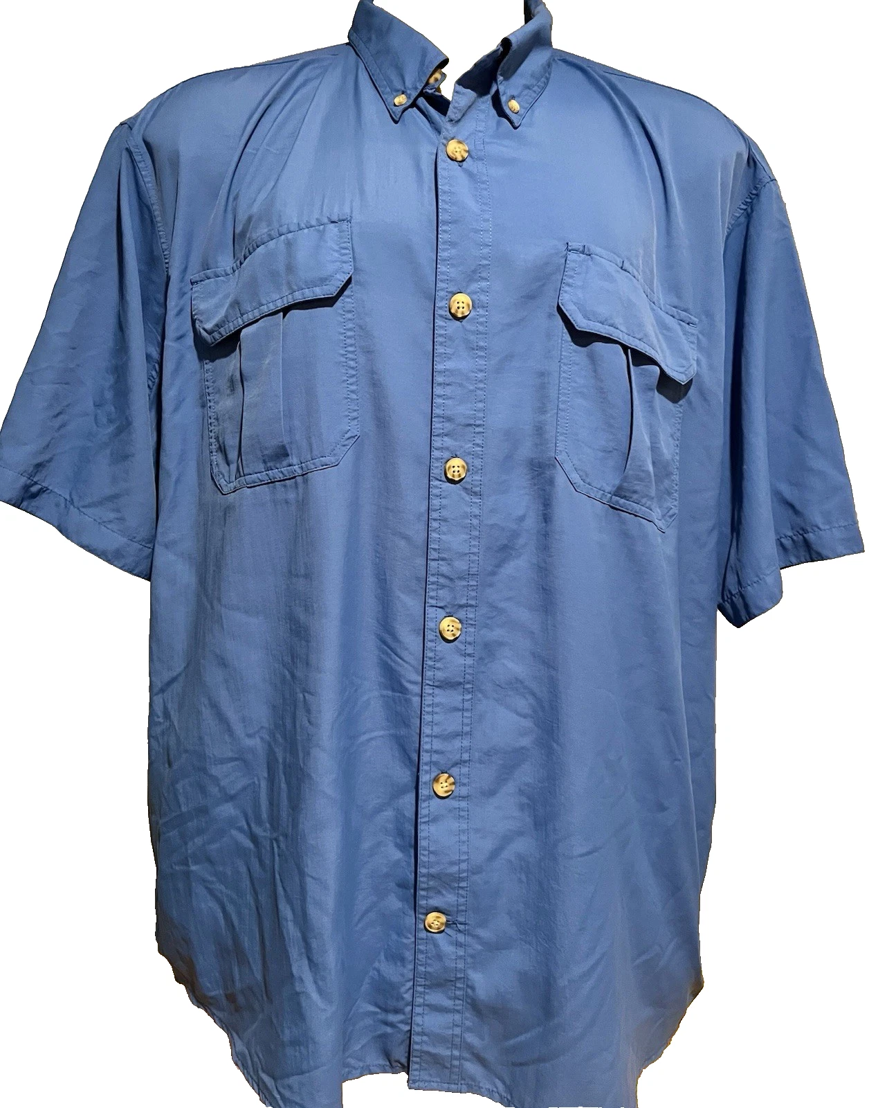 Duluth Trading Co Men's Performance Fishing Hiking Shirt 3XL Blue