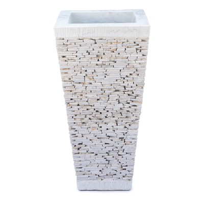 Großer Deko Topf Mosaik Weiß 40 cm x 80 cm - 97 kg I Garten / Terrasse I Unikat