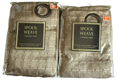 Spool Weave Grommet Curtains Drapes Panel Pair 54x84 Each Linen Bed Bath Beyond
